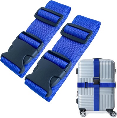 Hybrid Motors Adjustable Luggage Straps Suitcase Belts Travel Bag Accessories Blue Vehicle Cargo Net