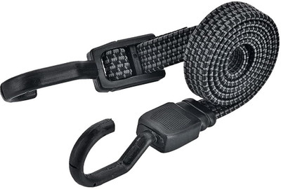 Hybrid Motors Adjustable Bungee Cord Hooks, Bungee Cords, (Reflective BLACK, Length 36'') Vehicle Cargo Net