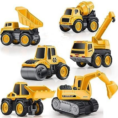 Dherik Tradworld Construction Toys, 6Pcs Construction Vehicles Trucks Kids Vehicle Coolant Tank