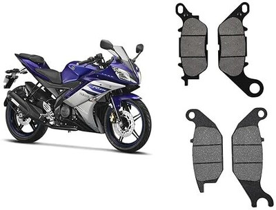 ojenda Brake Disc Pad Compatible for (Yamaha R15 (V1 & V2) COMBO, BLACK) Vehicle Disc Pad(Pack of 2)