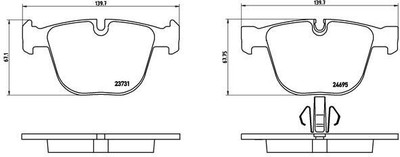 BREMBO Rear Brake Disc Pads Fits BMW 5'S F07 GT 2012-2014 7'S F01 2010-2014 Vehicle Disc Pad(Pack of 4)