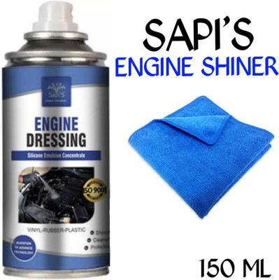 SAPI'S SapiS Engine Dressing Shiner Spray with microfiber Cloth Engine Cleaner(150 ml)