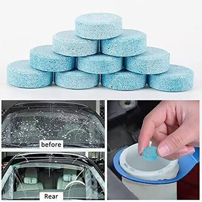 GOLDINKS 10 PCS Auto Car Windshield Glass Cleaner Wiper Detergent Effervescent Tablet Concentrate Vehicle Glass Cleaner(10 g)