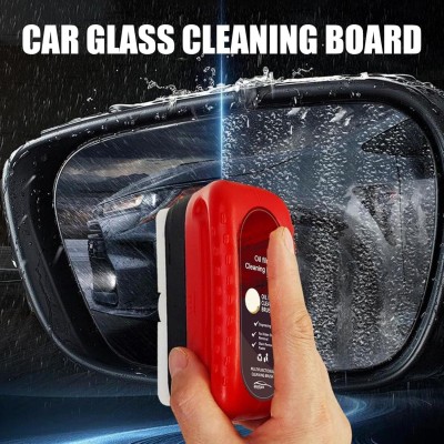 4MYL Oil Film Cleaning Brush & Glass Cleaner - Car Windshield Oil Film Remover Sponge Wet and Dry Brush(Multicolor)