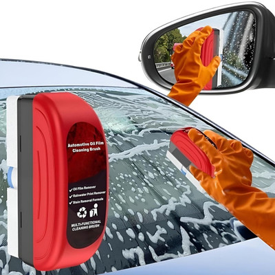 Nivrutti Windshield Oil Film Remover Brush Tool l Efficient Multi-Surface Cleaning Tool Liquid Vehicle Glass Cleaner(120 ml)