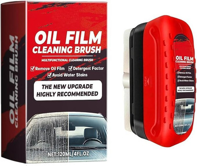DOLPHINWINGS Car Glass Oil Film Cleaning Brush Liquid Vehicle Glass Cleaner(120 ml)