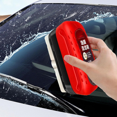 Top Select Car Windshield Oil Film Remover Brush 1 Pc Solid Handheld Vehicle Glass Cleaner(1 g)