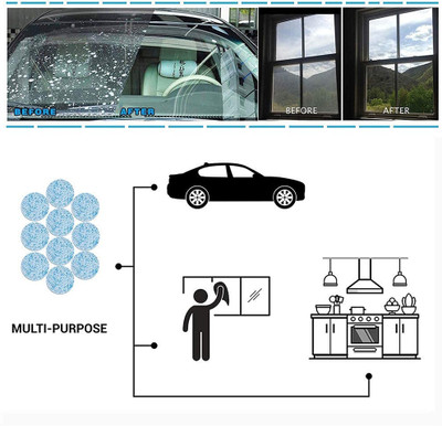 Black mirror Detergent Effervescent Tablets (15 pcs) Solid Handheld Vehicle Glass Cleaner(15 ml)