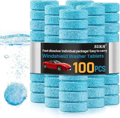 junie 100 Pcs Glass Cleaner Windshield Washer Tablets Tablet Concentrate Vehicle Glass Cleaner(100 g)