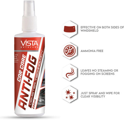 VISTA AUTO CARE ANTI FOG DEMISTER Liquid Liquid Vehicle Glass Cleaner(250 ml)