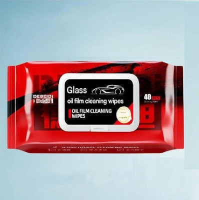 hirva creation CrystalClear Car Glass Wipes – Oil Film & Streak Remover (40 PCS) Solid Handheld Vehicle Glass Cleaner(60 ml)