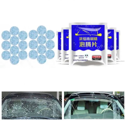 GOLDINKS 20 Tablet Car Wiper Glass Cleaner Windshield Effervescent Detergent Solid Tablet Concentrate Vehicle Glass Cleaner(20 g)