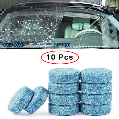Hermanos Enterprise 10pcs/1set Glass Cleaner Solid Tablets, Car Windshield Glass Cleaner(10 x 1 g)