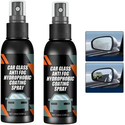 SCENTORA Anti-Fog Spray for Windshield & Visor – Pack of 2 – Instant Clarity Formula Liquid Vehicle Glass Cleaner(200 ml)
