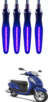 E-Shoppe Front, Rear, Side LED Indicator Light for Suzuki Universal For Bike(Blue)