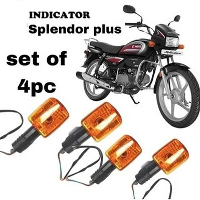 victrix Front, Side, Rear Halogen Indicator Light for Hero Splendor Plus, Splendor, Splendor Pro(Amber)