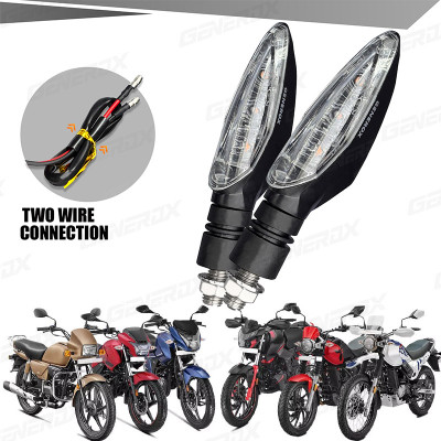 Generox Front, Rear LED Indicator Light for Hero Universal For Bike(Yellow)