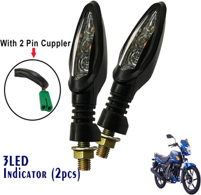 Generox Front, Rear LED Indicator Light for TVS Flame SR125(Yellow)