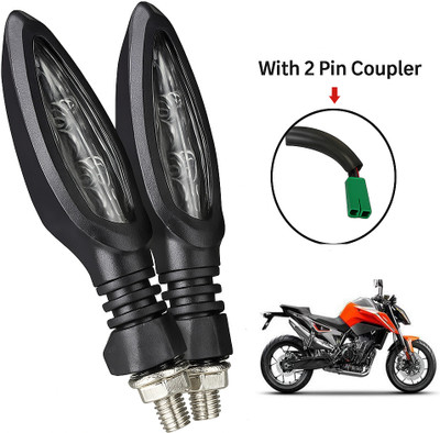 CROXIV Front, Rear LED Indicator Light for KTM RC 200, Universal For Bike(Yellow)