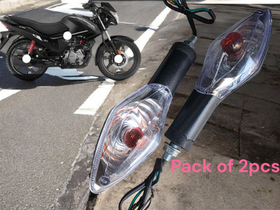 BIKEBLOOM Side, Rear, Front Halogen Indicator Light for Hero Glamour FI(Amber)