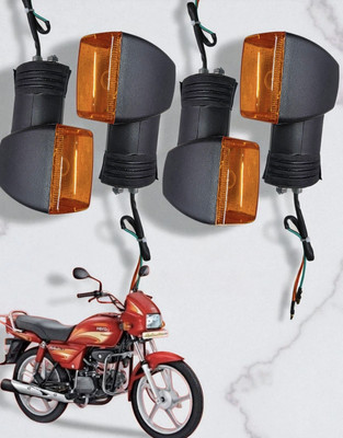 BIKEBLOOM Side, Rear, Front Halogen Indicator Light for Hero Splendor Plus, Splendor(Amber)