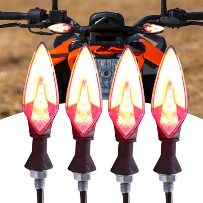 ASRYD Front, Rear LED Indicator Light for Universal For Bike Universal For Bike(Yellow, Red)