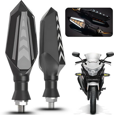 AutoPowerz Front, Rear, Side LED Indicator Light for Universal For Bike Universal For Bike(Yellow, Blue, White)