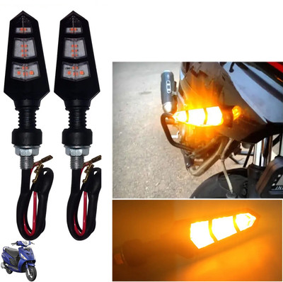 Pious Front, Rear LED Indicator Light for Hero Universal For Bike(Amber)