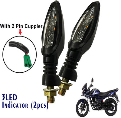 Generox Front, Rear LED Indicator Light for Bajaj Discover 150(Yellow)