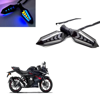 Vagary Front, Rear LED Indicator Light for Suzuki Gixxer(Blue, Yellow)