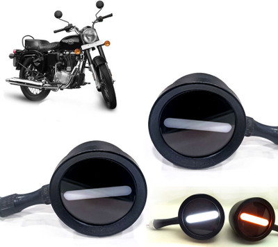 AUTO PEARL Front LED Indicator Light for Royal Enfield Standard 350(White, Yellow)