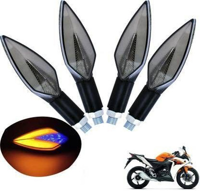 MAHADEV Front, Rear LED Indicator Light for Honda CBR 150 R, Universal For Bike(Yellow, Blue)