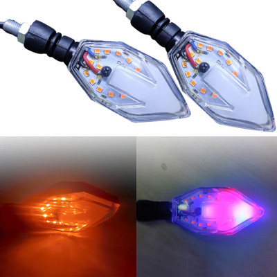 aksmit Front, Rear LED Indicator Light for Universal For Bike Universal For Bike(Blue, Red, Amber)