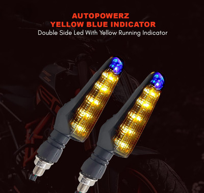 AutoPowerz Front, Rear LED Indicator Light for Universal For Bike Universal For Bike(Yellow, Blue)
