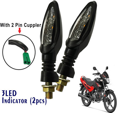 Generox Front, Rear LED Indicator Light for Hero Glamour FI(Yellow)