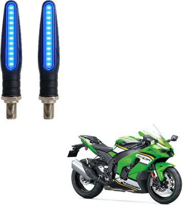 JMA TRADING Front, Rear LED Indicator Light for Kawasaki Universal For Bike(Blue)