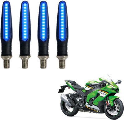 JMA TRADING Front, Rear LED Indicator Light for Kawasaki Universal For Bike(Blue)