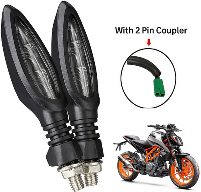 CROXIV Front, Rear LED Indicator Light for KTM RC 200, Universal For Bike(Yellow)