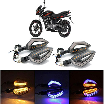Vagary Side LED Indicator Light for Universal For Bike Pulsar 150(Blue, Yellow)
