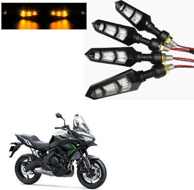 JMA TRADING Front, Rear LED Indicator Light for Kawasaki Universal For Bike(Amber)