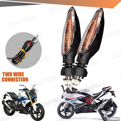Generox Front, Rear LED Indicator Light for BMW Universal For Bike(Yellow)