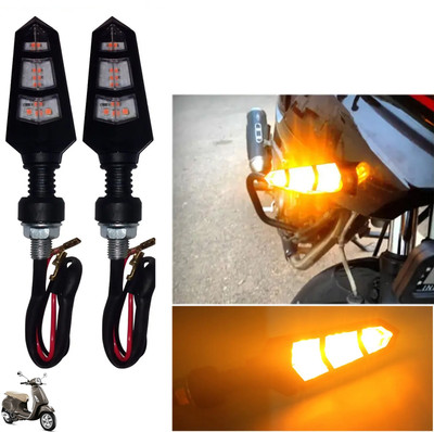 Pious Front, Rear LED Indicator Light for Piaggio Universal For Bike(Amber)