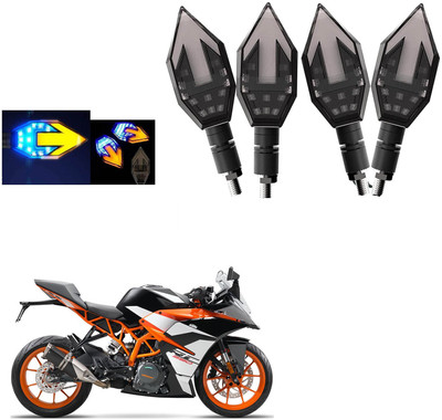 SHOWRIDE Front, Rear LED Indicator Light for KTM RC 390(Blue, Yellow)