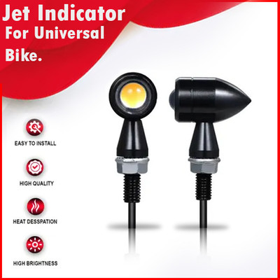 Huims Front, Rear, Side LED Indicator Light for Universal For Bike Universal For Bike(Yellow)