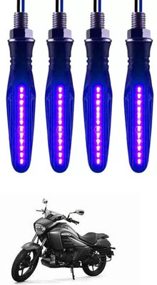 E-Shoppe Front, Rear, Side LED Indicator Light for Suzuki Universal For Bike(Blue)