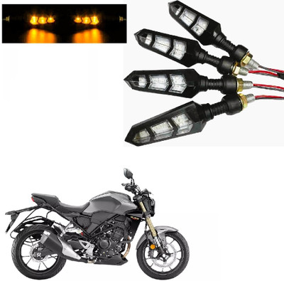 JMA TRADING Front, Rear LED Indicator Light for Honda Universal For Bike(Amber)