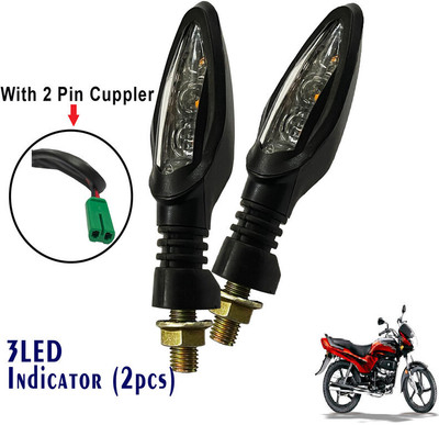 Generox Front, Rear LED Indicator Light for Hero Passion(Yellow)