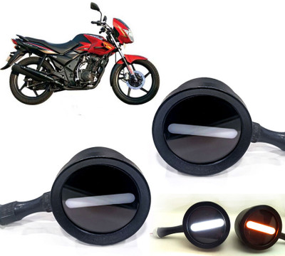 AUTO PEARL Front LED Indicator Light for TVS Flame(White, Yellow)