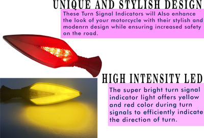 Generox Front, Rear LED Indicator Light for Bajaj Discover 150(Red, Yellow)