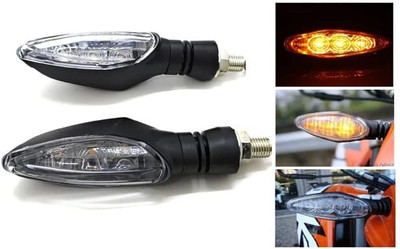 thetrishafab Rear, Front, Side LED Indicator Light for Universal For Bike Universal For Bike(Yellow)
